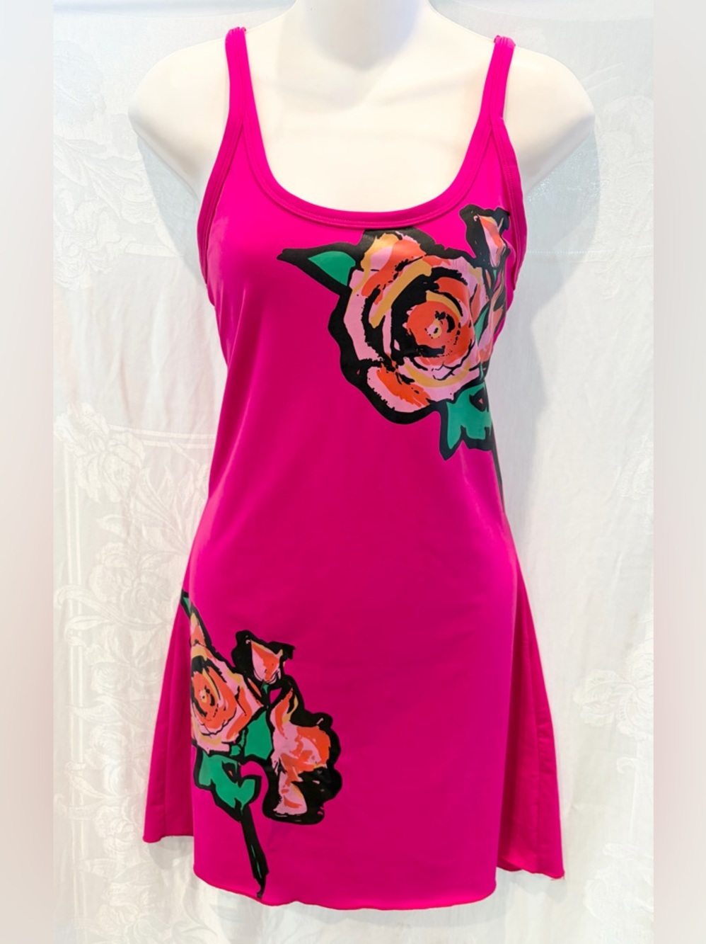 Faux Designer Swimsuit Jersey Dress S